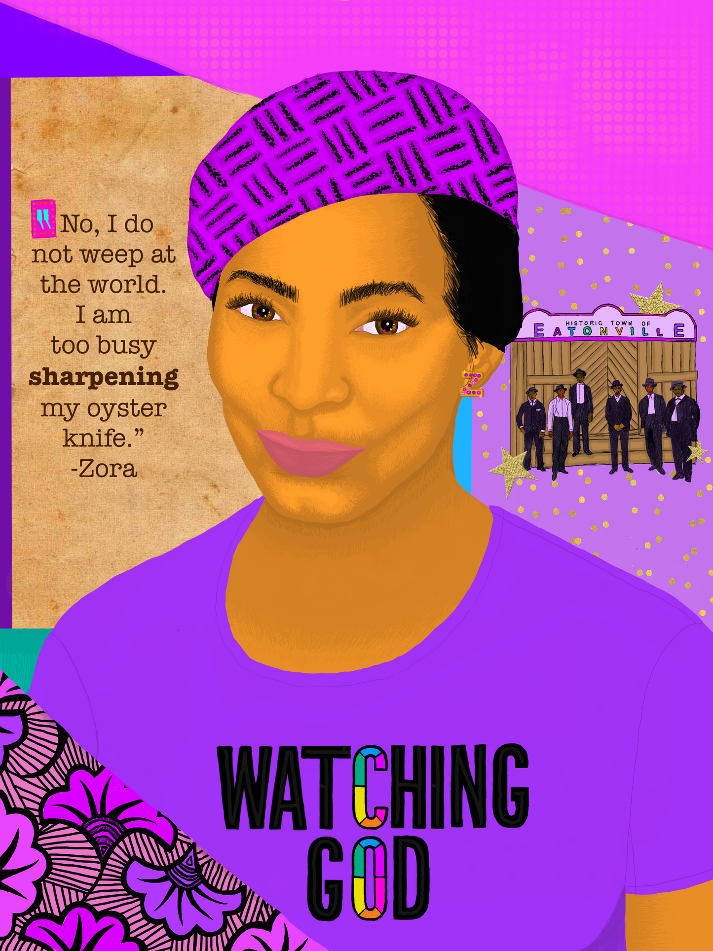 Literary Empress: Zora (2.5"x3") Holographic Sticker