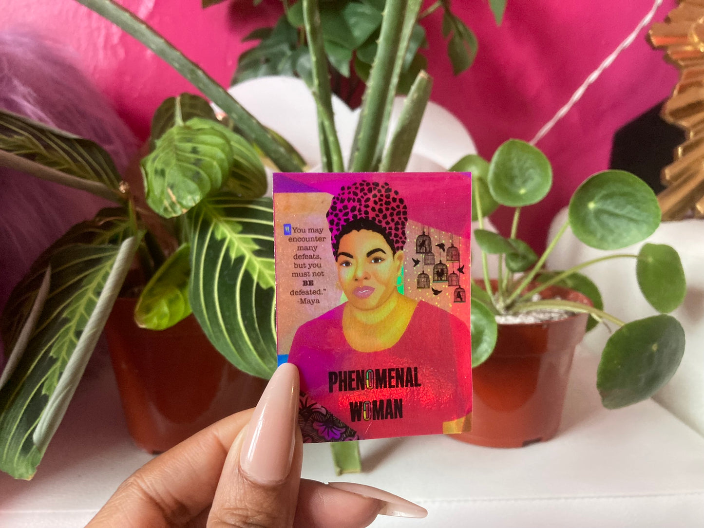 Literary Empress: Maya (2.5"x3") Holographic Sticker